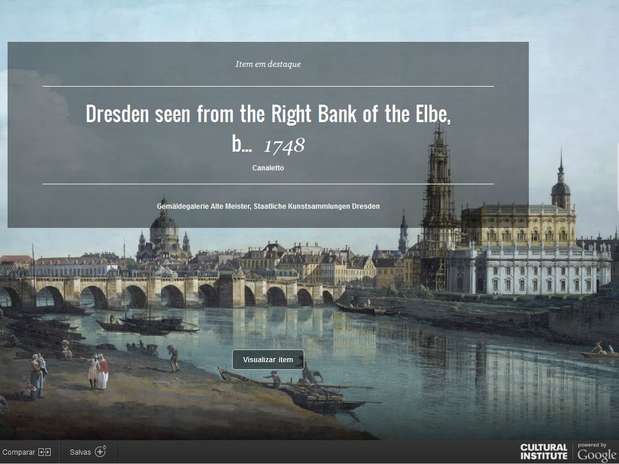 Dresden seen from right bank of the Elbe, below the Augustus Bridge, de Bernardo Bellotto - conhecido pelo pseudônimo de seu tio, "Canaletto" Foto: Reprodução