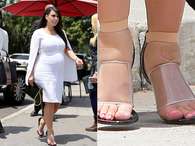 Kim Kardashian parece no entender que el uso de tacones no le beneficia en nada en su embarazo Foto: The Grosby Group
