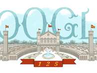 Doodle de Google dedicado a la Exposición Universal de Barcelona Foto: Google
