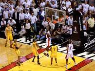 LeBron James defied the 'Jordan report' by driving left for the game-winning layup in Game 1 of the Western Conference Finals. Photo: Getty Images