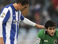 Jairo, en el momento del descenso con el Racing de Santander.Foto: EFE en español