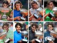 Rafa Nadal, primer tenista en ganar ocho veces un Grand Slam. Foto: AFP