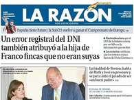'La Razón' incide en que "un error registral del DNI también atribuyó a la hija de Franco fincas que no eran suyas". En la imagen, "el Rey media para que PP y PSOE pacten la reforma de la Administración" Foto: EFE en español