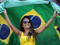 Brazil-México fans add color to the match.