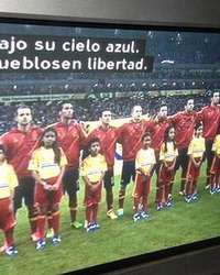 Un pantallazo de la letra del himno de España Foto: EFE en español
