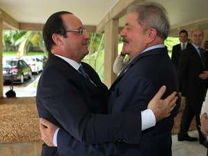 Lula se encontrou com o presidente francês, François Hollande, em Brasília Foto: Ricardo Stuckert/Instituto Lula / Divulgação