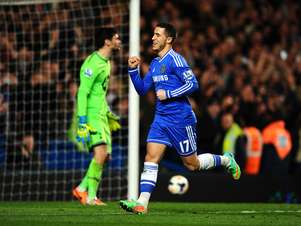 Candidato a melhor jogador do campeonato, Hazard marcou de pênalti Foto: Getty Images