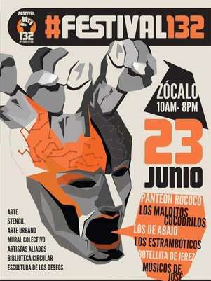 Un día después de que músicos mexicanos unieran sus voces para apoyar al Movimiento #YoSoy132 en el Centro Histórico de la Ciudad de México, se anunció el #Festival132. Foto: Terra