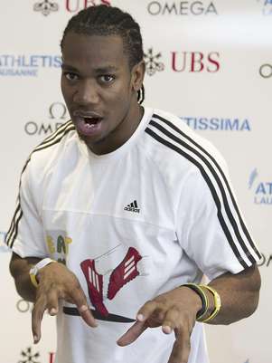 El jamaicano Yohan Blake asiste a una rueda de prensa el miércoles 22 de agosto de 2012 en Lausana, Suiza, con miras a la Liga Diamante. Blake dijo que su entrenador decidió no designarlo para correr contra Usain Bolt.  Foto: Keystone, Jean-Christophe Bott / AP