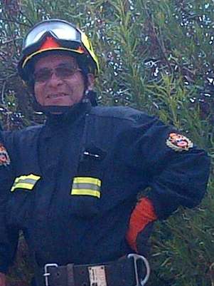 Julio Pacheco, bombero hace 25 años. Foto: Gentileza
