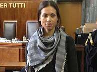 La joven marroquí Karima el Mahroug, conocida como "Ruby", después de testificar. Foto: 