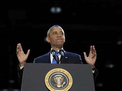U.S. President Barack Obama speaks during his election night victory rally in Chicago, November 7, 2012. Foto: Jason Reed / Reuters