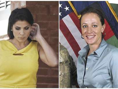 A combination photo shows Jill Kelley (L), a friend of former U.S. General David Petraeus' family, in Tampa, Florida on November 12, 2012 and Petraeus' biographer Paula Broadwell, in an ISAF handout image, originally posted July 13, 2011. Foto: Brian Blanco / Reuters