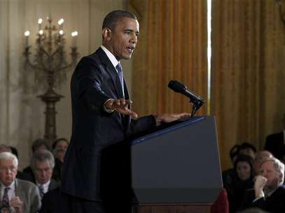 U.S. President Barack Obama gestures while addressing his first news conference since his reelection, at the White House in Washington November 14, 2012. Foto: Kevin Lamarque / Reuters