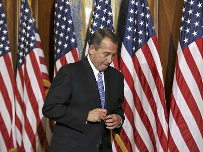 El presidente de la Cámara de Representantes, el republicano John Boehner, recibe a losmiembros de la nueva Legislatura el jueves 3 de enero del 2013 en el Capitolio de Washington.  Foto: J. Scott Applewhite / AP