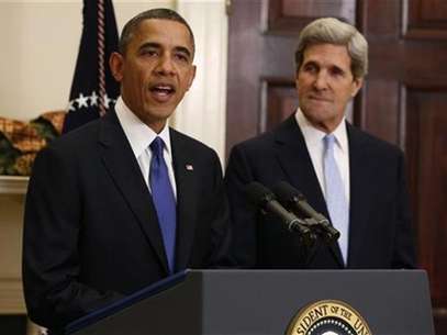 U.S. President Barack Obama (L) announces the nomination of Senator John Kerry as Secretary of State to succeed Hillary Clinton. at the White House in Washington December 21, 2012. Foto: Kevin Lamarque / Reuters