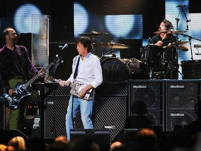 Krist Novoselic, Paul McCartney y Dave Grohl. Foto: Getty Images