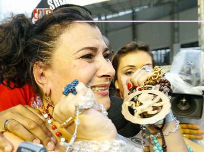 Mocidade festeja título de campeã do Carnaval 2014 em São Paulo Foto: Marcos Bezerra / Futura Press