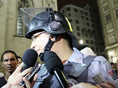 O protesto desta quinta-feira novamente teve a participação da chamada Tropa do Braço e um efetivo policial maior que o de manifestantes, a exemplo do ato de fevereiro: foram 2,3 mil PMs para cerca de 1,5 mil manifestantes Foto: Vagner Magalhães / Terra