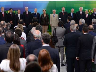 Cerimônia de posse aos novos ministros de Dilma em Brasília, nesta segunda-feira Foto: Agência Brasil