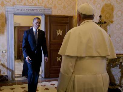 "Welcome, mister president" (Bem-vindo, senhor presidente), disse Fracisco em inglês Foto: AP