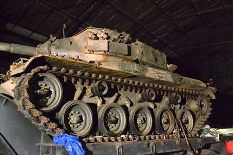 Tanque de guerra foi encontrado em um galpão na zona sul de São Paulo Foto: Edu Silva / Futura Press
