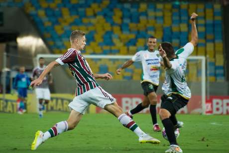 Marlone acertou a trave no segundo tempo Foto: Bruno Haddad / Fluminense F. C. / Divulgação