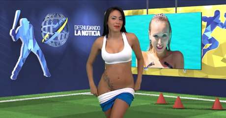 Apresentadora venezuelana faz striptease e fica nua na TV ao dar notícia sobre Cristiano Ronaldo 