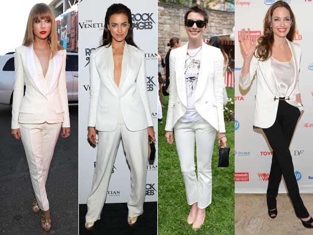 Traje sastre blanco para mujer - Imagui
