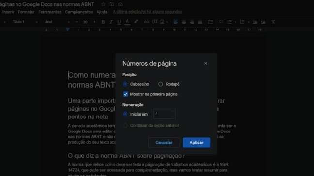Como Numerar P Ginas No Google Docs Nas Normas Abnt 24072 Hot Sex Picture