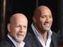 Bruce Willis y Dwayne Johnson, dos calvos famosos en Hollywood Foto: AFP