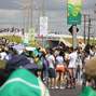 Ciudadanos de Fortaleza protestan en el estadio Castelao. Foto: Terra
