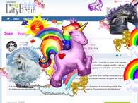 La web SantanderCityBrain.com llena de unicornios y arcoiris. Foto: 