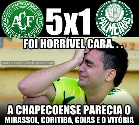 Palmeiras sofre goleada da Chapecoense e torcedores rivais não perdoam.