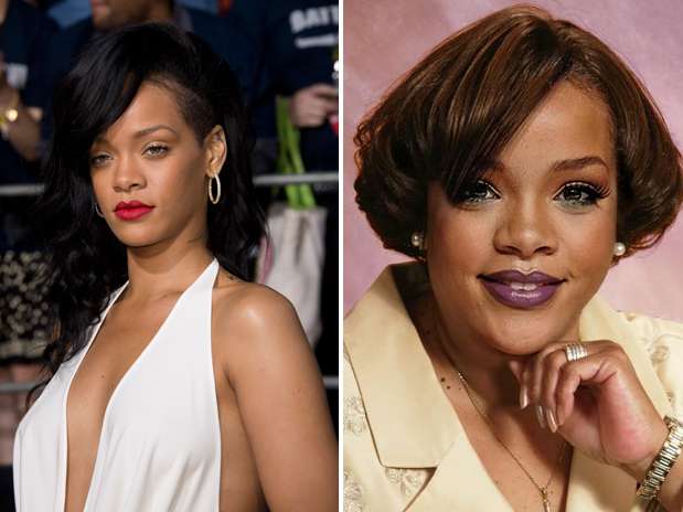 Rihanna - Estas celebridades tienen todo el potencial para ser bellos pero la página en facebook Planet Hiltron ha encontrado la manera de bajarlos de su pedestal y revelar su identidad si no fueran famosos, sin los millones para tratamientos, estilistas ni la disciplina del ejercicio y la buena alimentación. ¿Cuál es tu transformación favorita? Foto: Getty Images/Planet Hiltron