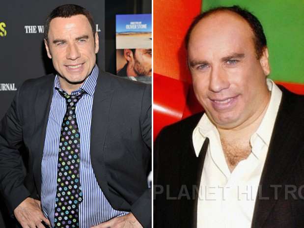 John Travolta - Estas celebridades tienen todo el potencial para ser bellos pero la página en facebook Planet Hiltron ha encontrado la manera de bajarlos de su pedestal y revelar su identidad si no fueran famosos, sin los millones para tratamientos, estilistas ni la disciplina del ejercicio y la buena alimentación. ¿Cuál es tu transformación favorita? Foto: Getty Images/Planet Hiltron
