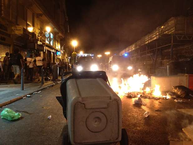 Contenedores arden en el centro de Madrid Foto: Terra Contenedores arden en el centro de Madrid Foto: Terra