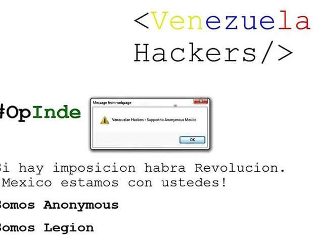 La página del Grupo Parlamentario del PRI en el Senado de la República fue hackeada por un grupo llamado "Venezuelan Hackers". Foto: Reforma