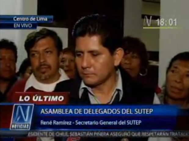 René Ramírez, secretario general del Sutep. Foto: Canal N René Ramírez, secretario general del Sutep. Foto: Canal N