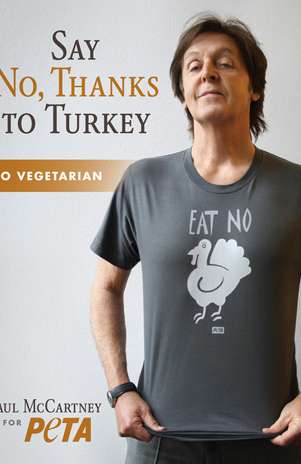 El ex-beatle y su peculiar mensaje. Foto: PETA El ex-beatle y su peculiar mensaje. Foto: PETA