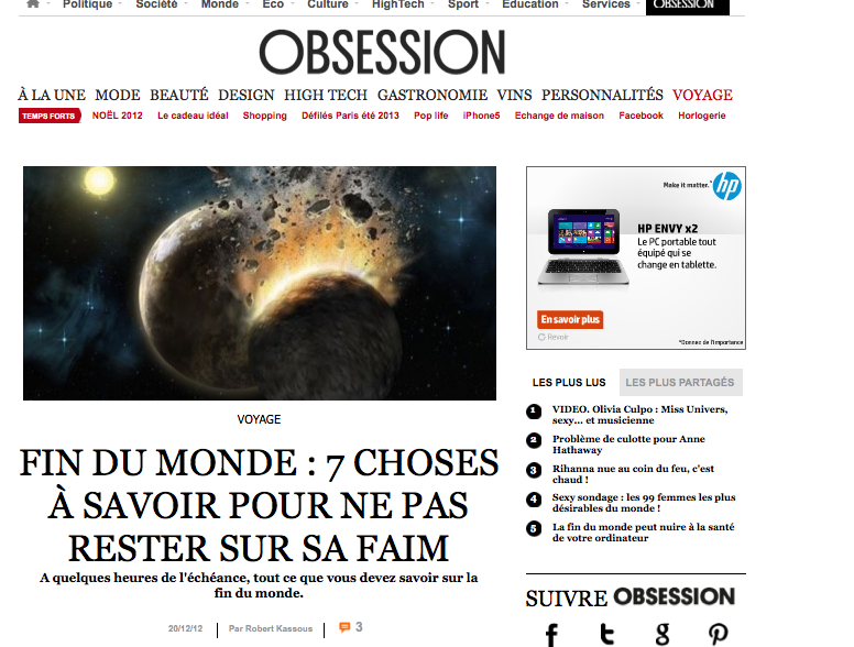 El fin del mundo en la prensa internacional