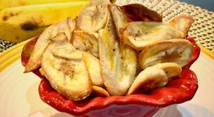 Chips de Banana, snack fácil e delicioso, sem fritar, veja