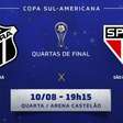 Ceará x São Paulo: prováveis times, desfalques e onde assistir ao duelo pela Copa Sul-Americana