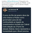 #Verificamos: Bolsonaro não pediu votos para Aécio e Pezão