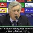 FUTEBOL: UEFA Champions League: Ancelotti fala sobre reunião antes de ser despedido do Napoli: "Por enquanto sou o treinador"