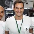 Federer acompanha treino da Fórmula 1 e visita Hamilton