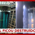 Explosão destrói maior aquário cilíndrico do mundo; 1.500 peixes ficavam no local