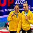 No trampolim, Camilla Gomes e Alice Hellen faturam a medalha de prata na Copa do Mundo