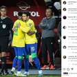 Neymar comenta em post de Veiga, do Palmeiras, após vitória da Seleção: "Craque"