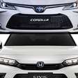 Toyota Corolla 2024 ou Honda Civic 2024? O embate continua
